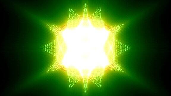 抽象运动黄色绿色星星背景闪亮的灯光能够无缝循环