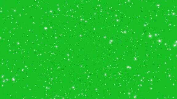 闪闪发光的颗粒在绿色屏幕背景运动图形效果