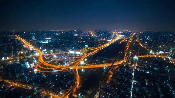 交通夜晚城市时光流逝