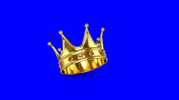 金色的皇冠落在彩色的背景上