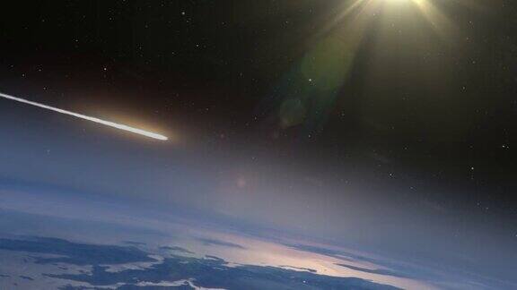 流星小行星进入地球大气层