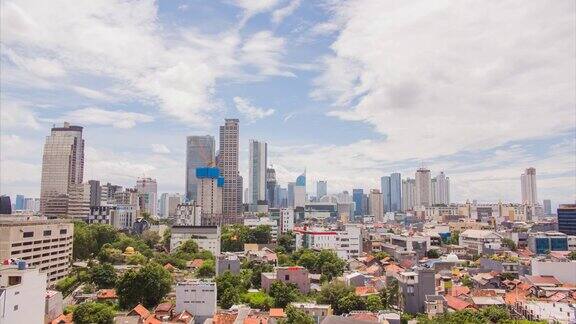 雅加达的城市全景图印度尼西亚间隔拍摄