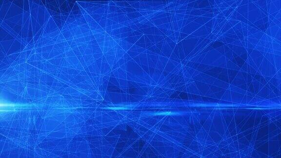 抽象的蓝色线条发光的高科技数字能源抽象背景视频4k60帧秒