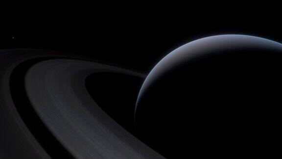 土星是太阳系中一个有着美丽光环的巨大行星土星的电影动画