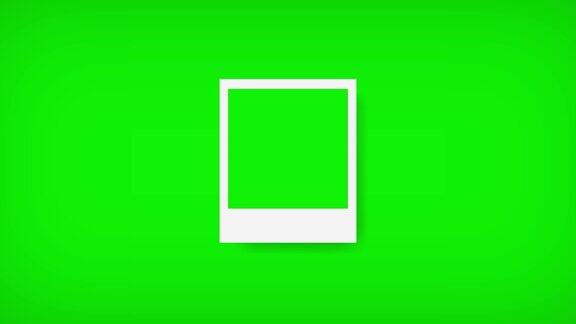 宝丽来框与绿色屏幕为您的照片4k