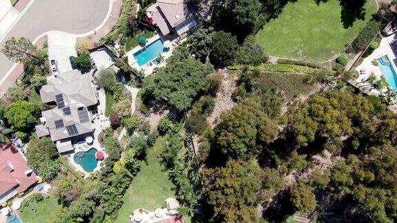 南加利福尼亚大型富有住宅别墅鸟瞰图