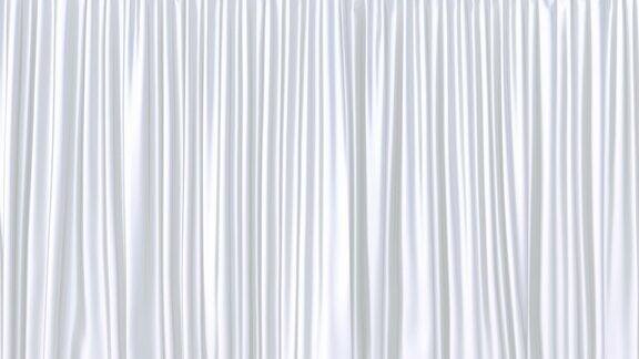 丝质的白色窗帘映衬着绿色屏幕的3D动画