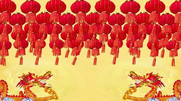 在中国小镇地区的中国新年灯笼