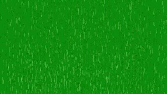 绿色背景下雨