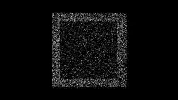 三维白色立方体对象在黑色背景上旋转由闪烁粒子组成的物体每秒60帧科学教程概念抽象的背景标志标题演示3d动画