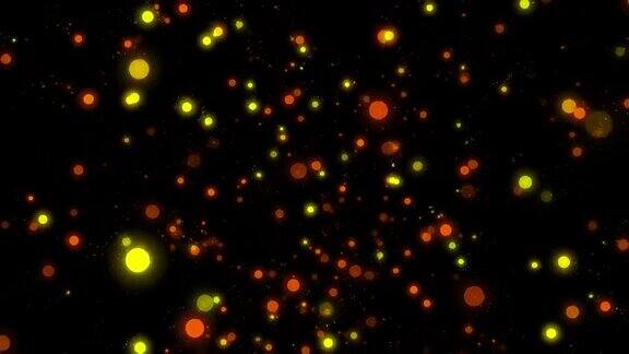 抽象运动背景闪烁金色粒子星火波运动