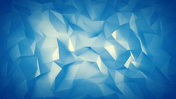 青色低多边形三维表面无缝循环动画