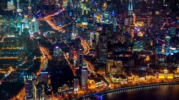 上海霓虹夜路未来主义照亮了中国的摩天大楼