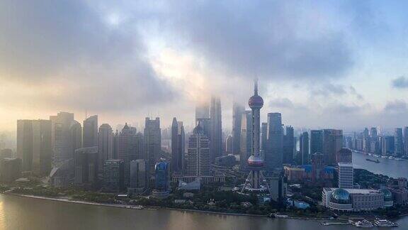 中国上海全景航拍图