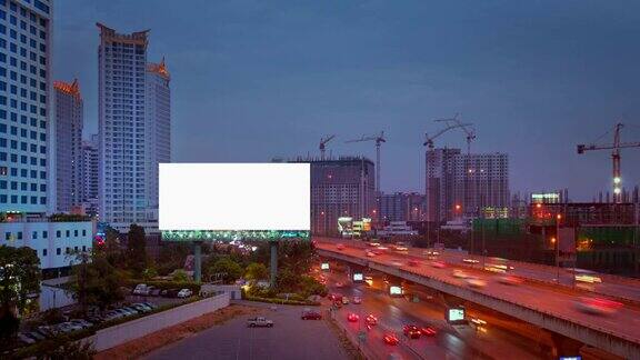 曼谷的空白屏幕广告牌