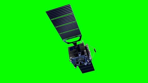卫星部署太阳能电池板绿色的屏幕