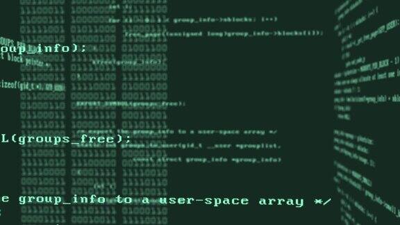 绿色背景下的计算机代码