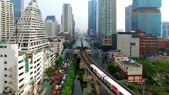 曼谷高架列车鸟瞰图