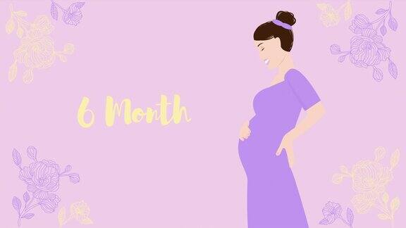 怀孕九个月动画从始至终孕妇都期待着成为母亲九种怀孕状态动画在怀孕期间肚子越来越大