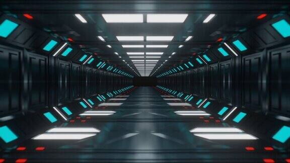 摘要深蓝色科幻隧道无缝循环4k3d动画背景