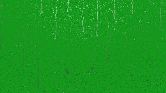 雨点落绿画面动图形