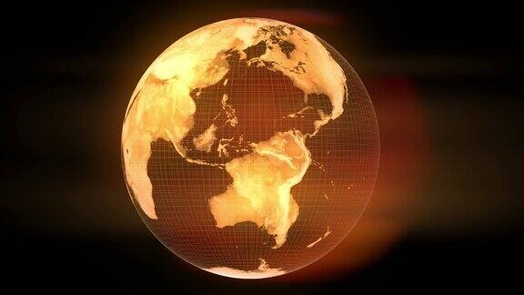 气候变化全球显示辐射和温度-3d动画