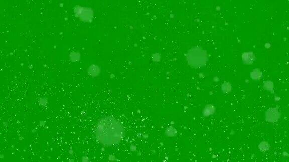 4k可循环的暴风雪绿色色度键背景