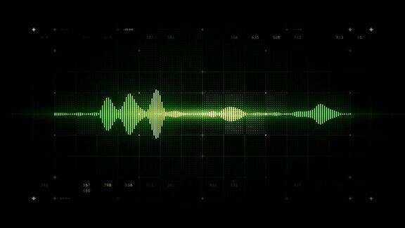 音频波形单声道绿色