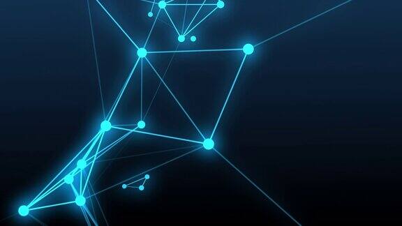 抽象的蓝色丛背景技术网络背景概念数字线与点相连未来科技设计