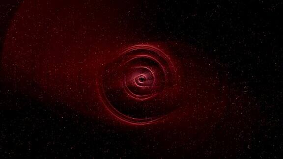 螺旋魔法抽象红色和流动的粒子背景无缝循环