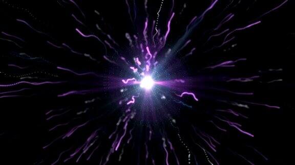 抽象蓝紫粒子的光学库存视频