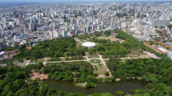 巴西阿雷格里港Farroupilha城市公园鸟瞰图