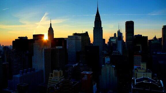 纽约市日落时间:4K