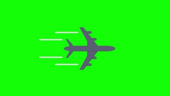 商务旅行飞机图标循环动画与alpha频道透明背景ProRes444