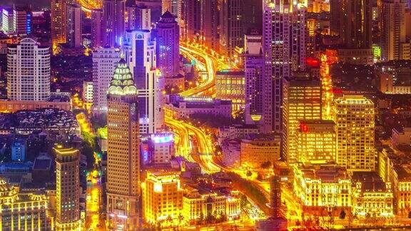 中国上海摩天大楼夜景