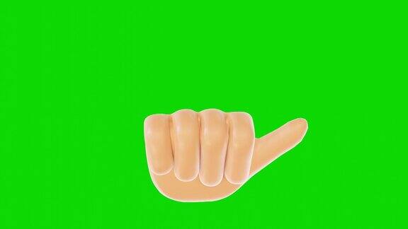 黄色胜利v手势动画和平的手势表情符号股票视频Emoji按钮3d渲染无缝loopable孤立的背景轻松可以透明与任何编辑软件