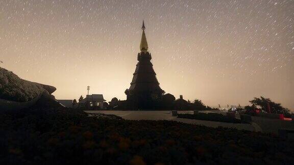 星尾星系天空天文学在doiinthanon山地标的时间流逝