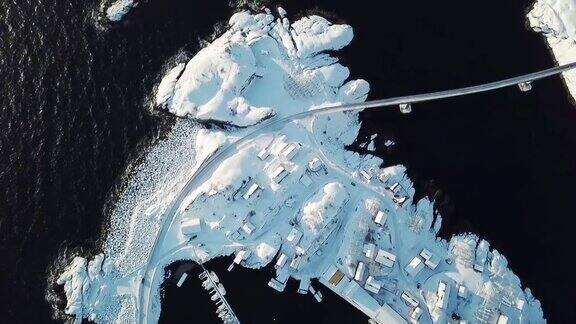 航拍无人机观察点罗浮敦岛地标