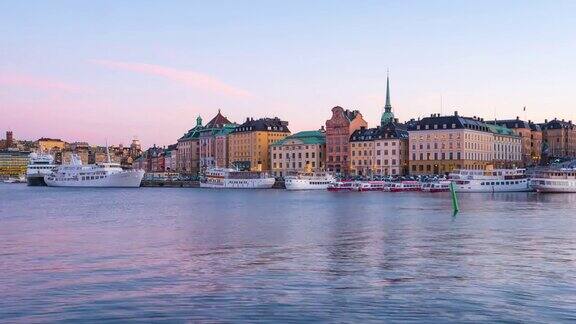 斯德哥尔摩城市昼夜时间推移景观