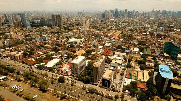 有摩天大楼和建筑物的空中城市菲律宾马尼拉马卡迪