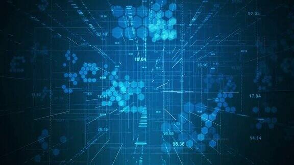 数字网络技术未来深度学习动画概念