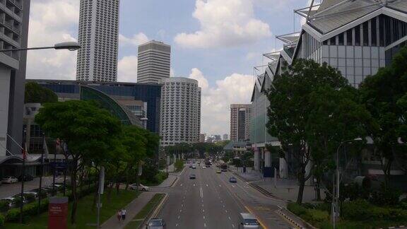新加坡莱佛士大道新达城购物中心码头广场交通大桥全景图