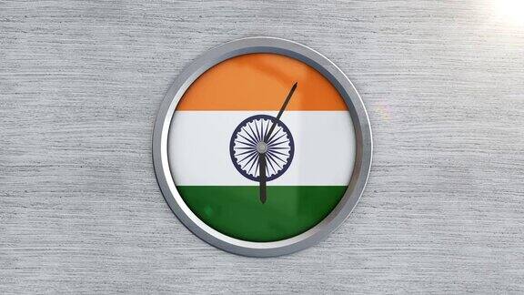印度国旗时钟时间流逝