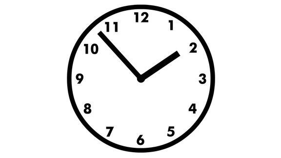 动画的时钟黑色的手表时间最后期限毛圈的视频矢量插图隔离在白色背景上