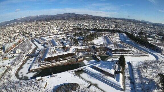 五街炮台是日本北海道函馆市冬季的历史建筑是日本北海道函馆市的著名地标