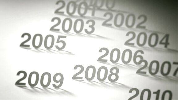 简单时间轴概念动画:2000年和2010年