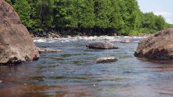 加拿大魁北克的夏季流动河