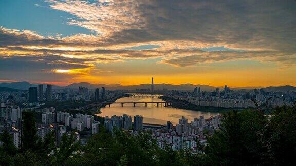 清晨韩国首都韩国的日出