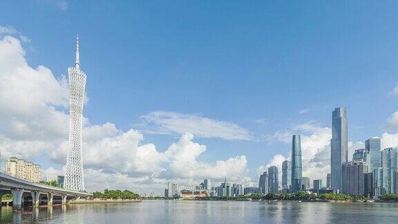 ZI广州塔与珠江新城白天在广州珠江两岸中国广东省广州市