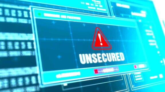 不安全的警告通知系统安全警报错误信息在计算机屏幕上输入登录和密码